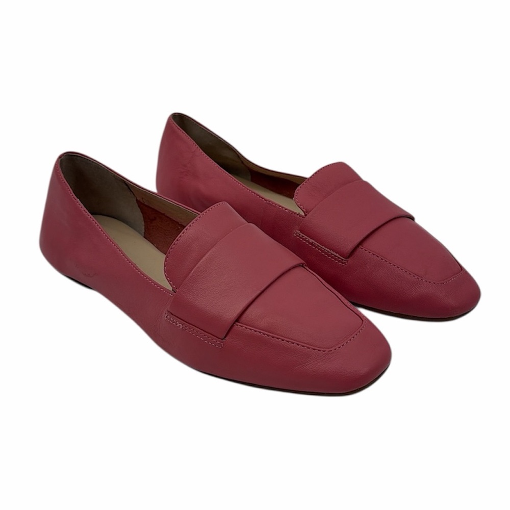 Enzo Angiolini Timeless Women Pink Square Toe Slip On Loafers Flats Size 6